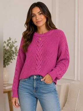 On 34th Macy’s Women’s Plus Sweater sz 0X Chunky NEW #F344